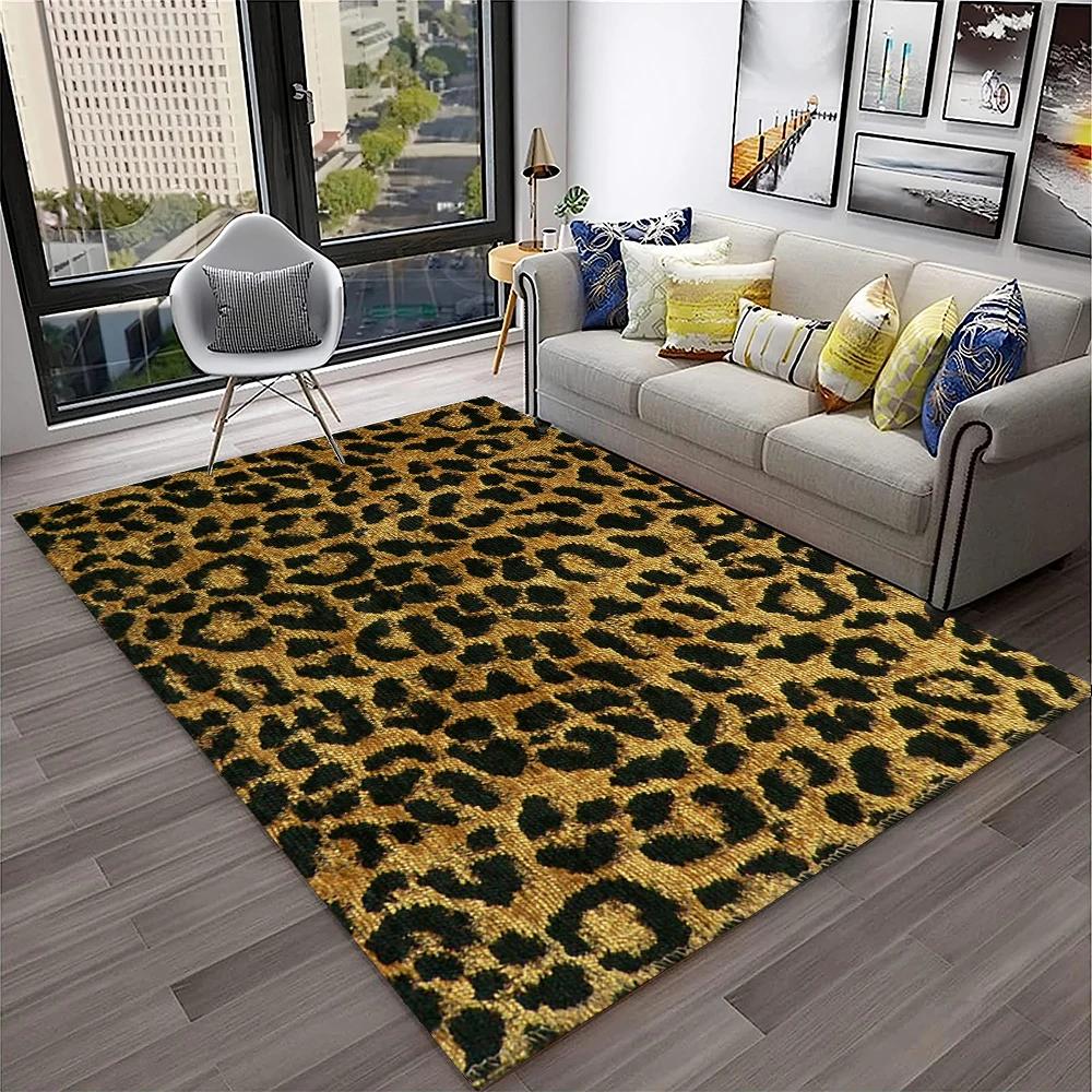 Wild Leopard Stripe Print Series Carpet Rug for Home Living Room Bedroom Sofa Doormat Decor,kid Play Area Rug Non-slip Floor Mat