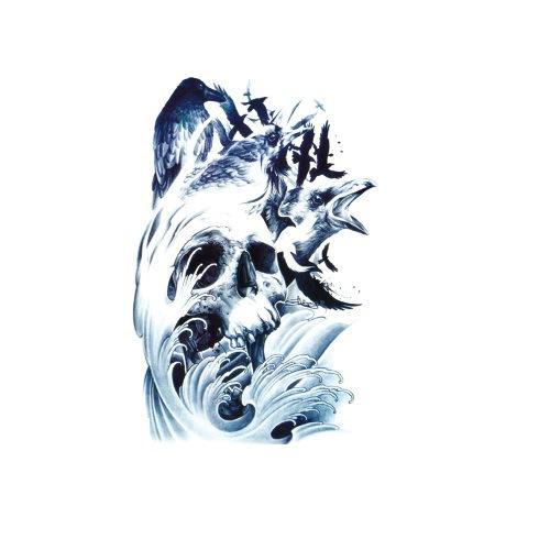 Ukiyo-E Painted Skull Prajna Tattoo Sticker Wake-Up Meaning Flower Arm Half Arm Water Transfer Waterproof Tattoo Sticker