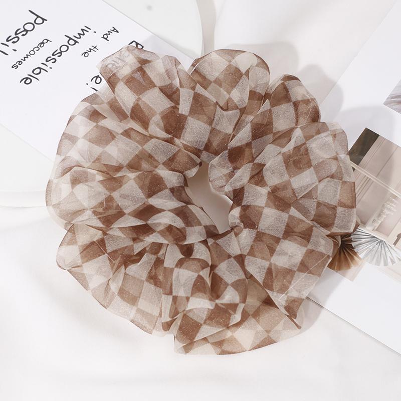 Lystrfac Elastici per capelli in rete con stampa oversize per donne ragazze grande elastico fascia per capelli rete elastico per capelli gomma accessori per capelli femminili