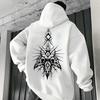 2025 New Autumn Winter Male Fashion Casual Hoodie with 666 Cross Man Streetwear Hooded Sweatshirt Gothic Demonic Theme Print Top