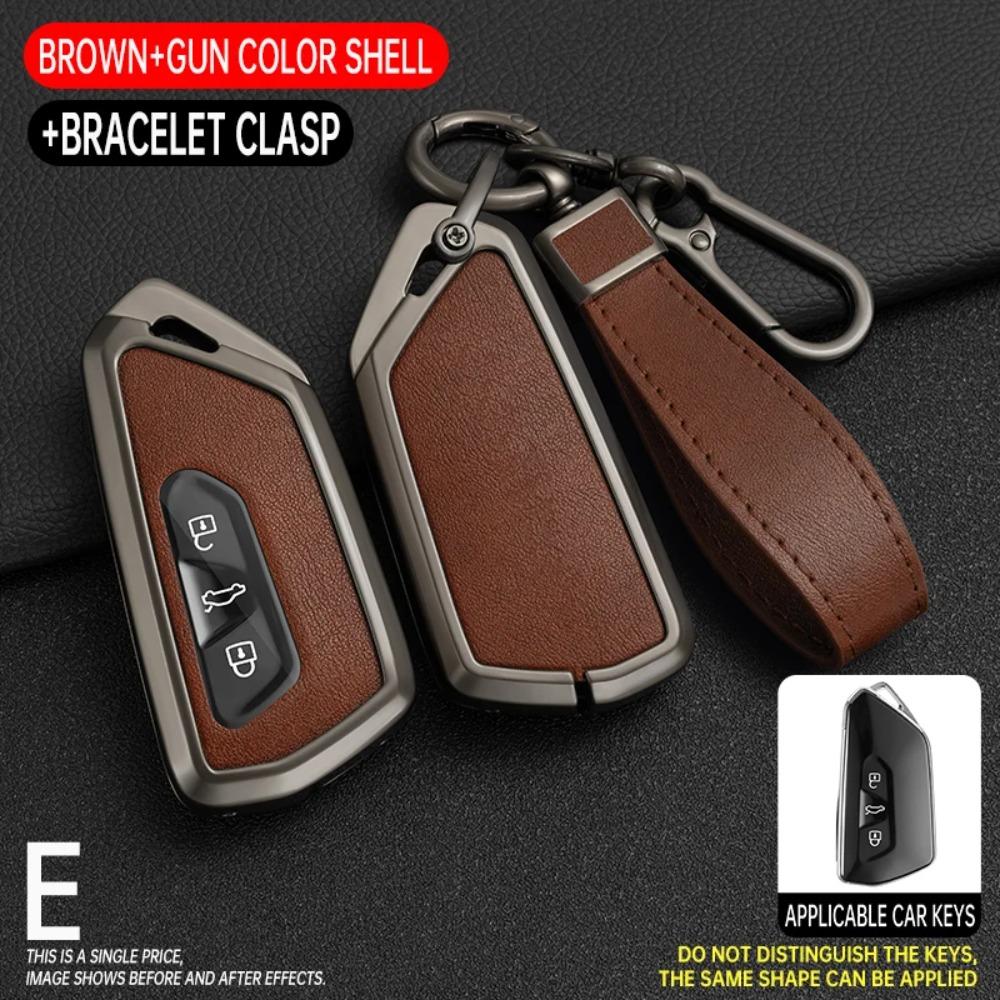 Alloy Car Key Case Cover for VW Volkswagen Golf 8 MK8 ID.3 ID.4 Cupra Skoda Octavia A8 SEAT Leon MK4 2020 2021 Formentor Tarraco