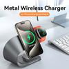 Chargeur sans fil 4 en 1 avec coque en métal pour iPhone 15 14 13 12 Station de charge rapide magnétique Support Dock pour Apple Airpods Watch