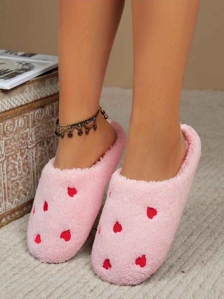 Women's Cozy Cartoon Cotton Slippers - Thick, Warm, Closed Toe for Fall/Winter