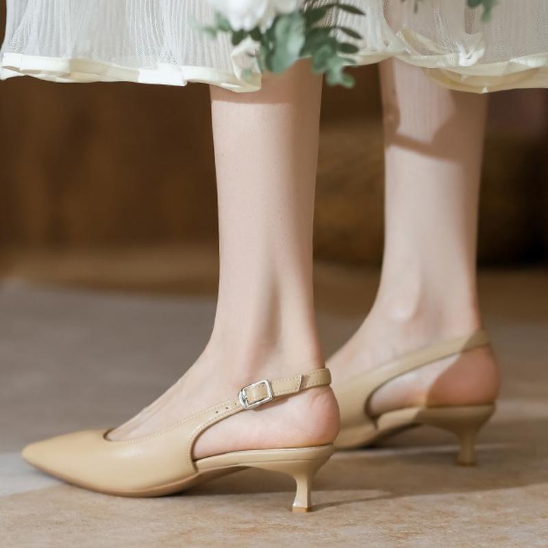 Nowe sandały damskie szpiczasty nosek pantofle czółenka buty ślubne niskie obcasy buty wyjściowe Slip on czarne buty damskie