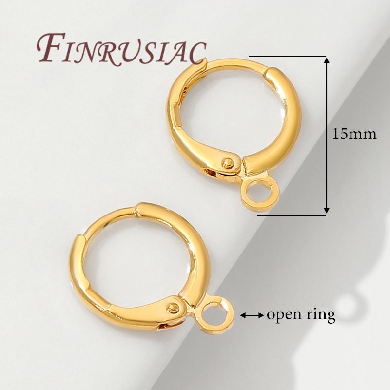 

15mm 18K Gold Plated Earrings Accessories,Earrings Hooks Earwires,Earrings Hoops For DIY Jewelry Making Supplies 5 pairs