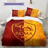 Fotbalový klub AS Řím Vzorované povlečení Sada prošívaných přikrývek Domácí dekorace Dárek (1 * povlak na přikrývku + 2 * povlak na polštář bez výplně)