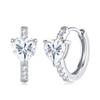 Heart Shape Moissanite Hoop Earrings 925 Sterling Silver Huggie Earring Dainty Love Heart Moissanite Jewelry for Gift Women