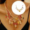 Bohemian Beach Necklace Featuring Shell Starfish Charm Artisanal Crafted Stackable Chain Lightweight Alloy Jewelry For Women