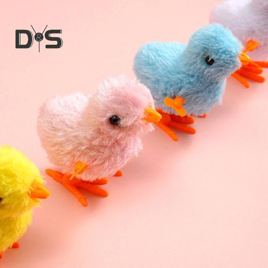 6Pcs Clockwork Toys Plush Chick Wind-up Toys Realistic Appearance Simulated Chick Figures Fluffy Chick Toys