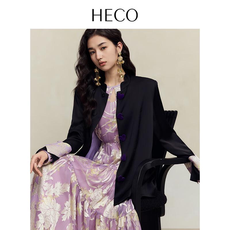 HECO New Chinese Style 2025 Summer Rayon Burnout Floral Resort Dress