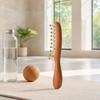 Copper Massage Brush, Gua Sha Comb with Wood Handle And Brass Balls, Brass Massage Tool, Facial Massager for Face, Jawline, Scalp, Eye Care, Body