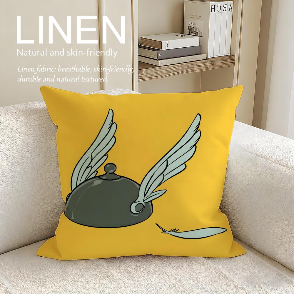 Cute Asterix Cushion Cover Pillowcase Set Pcs x x Breathable Washable Sofa Cushion Cover