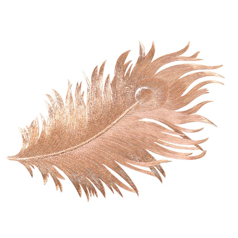 

1PC Daily Decoration Light Luxury Table Mats Home Imitation Feather Texture Pattern Retro Insulation Dining Table Mat Hotel 30*51cm розового золота