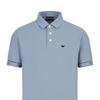 Emporio Armani Solid Color Logo Embroidered Short Sleeve Polo Shirt Men Tops Light-Blue 3R1F67-1JCYZ-0761