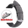 Vintage Brown Cowhide Leather Watch Strap 14/16/18/20/22/24mm Quick Release Bracelet for Samsung Galaxy Watch 7/6/5/4 Wrist Belt