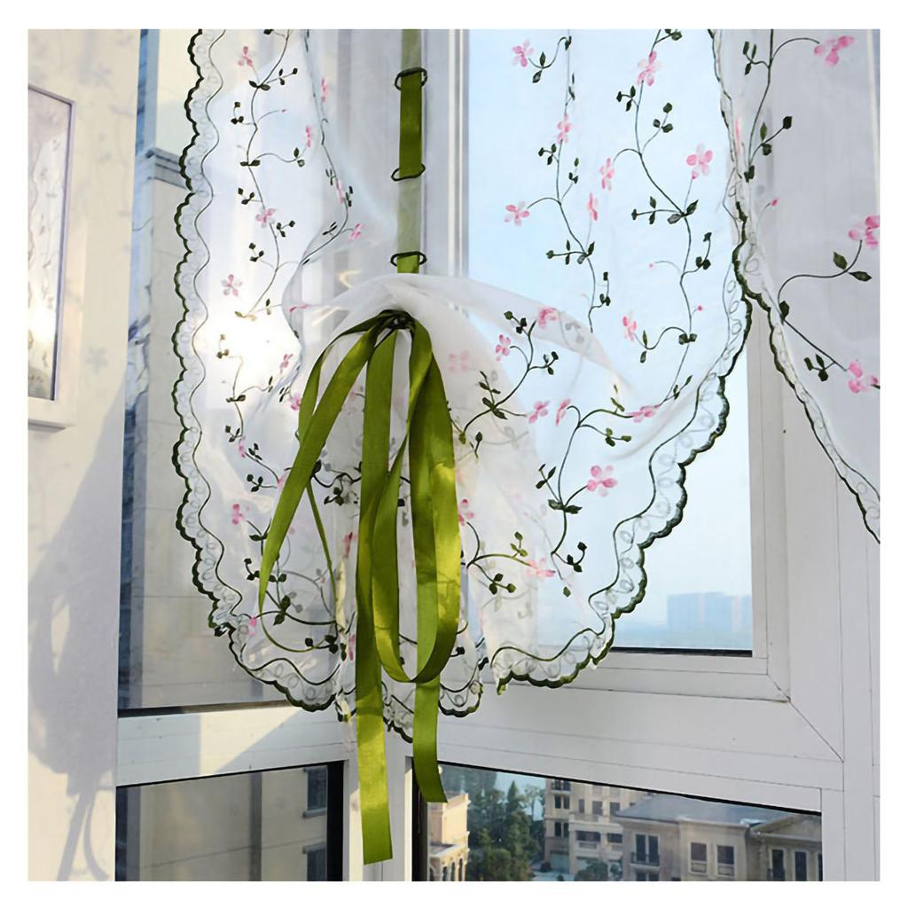 Bestickter römischer Gardinenvorhang Klassischer Fensterbildschirm mit Blumenmuster Eleganter bestickter römischer Schatten für