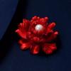 Rote Pfingstrose Blume Korsage Mantelnadel Hochwertiges Zubehör