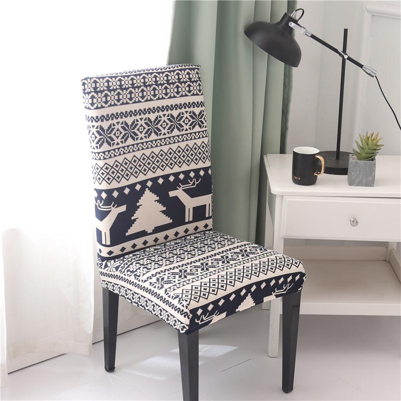 Printed Dining Chair Case Spandex Elastic Chair Slipcover Case Stretch Seat Covers For Wedding Hotel Banquet Home Use Dining Room