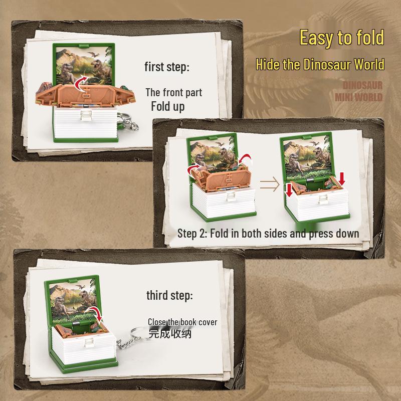 Dinozaur Astronauta 3D Pop-Up Książka Brelok Wisiorek: Mini Świat Prezent Świąteczny