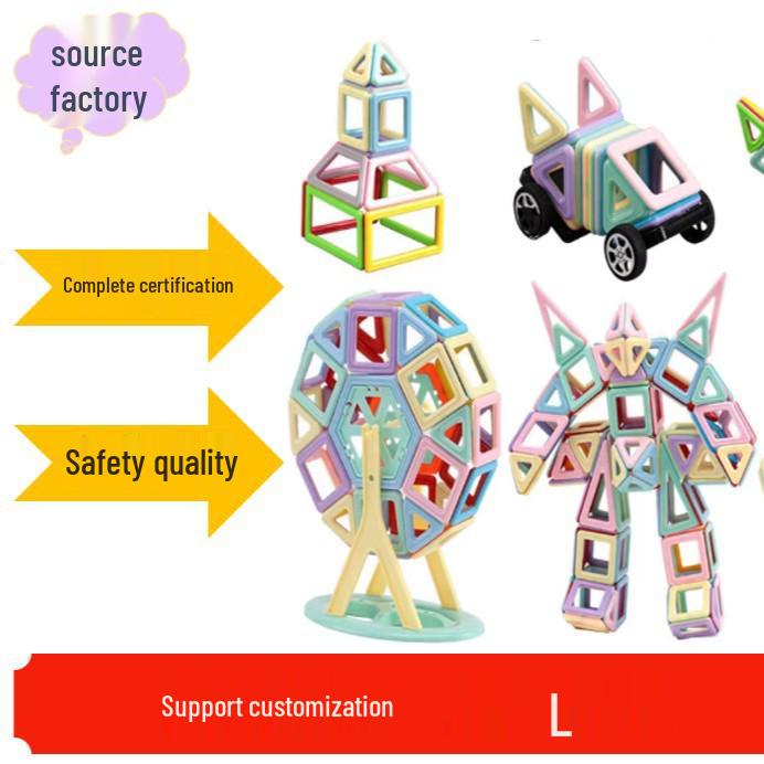 Children s Macaron Magnetic Tiles Building Set - Versatile Magnet Blocks Gift Small Macaron 34PCS