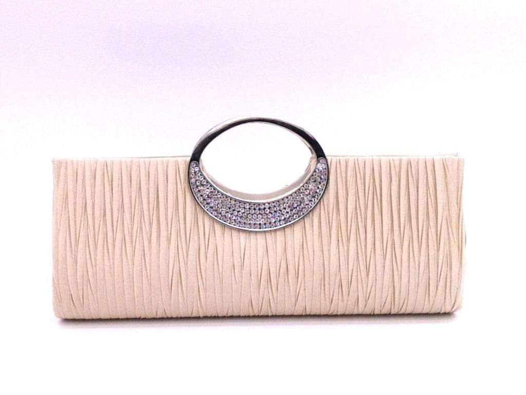 Classic Rhinestone Pleated Evening Bag for Women