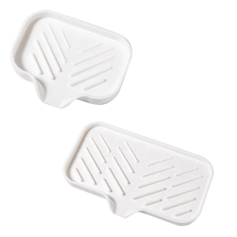 

Kitchen countertop sink sponge rack silicone soap box anti-slip self-dumping storage rack drip tray kitchen bathroom accessories