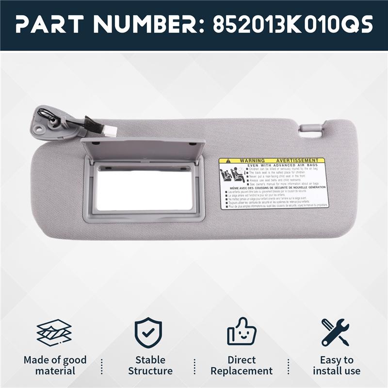 Auto Innen Sonnenschutz 1 Satz Grauer Stoff 852013K010QS 852025K000QS Für Hyundai SONATA 2006-2010