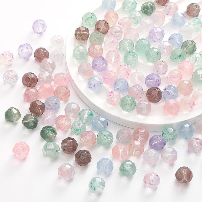 [10mm] Colorful Faceted Round Beads Glass Ball Beads DIY Jewelry Bracelet Accessories