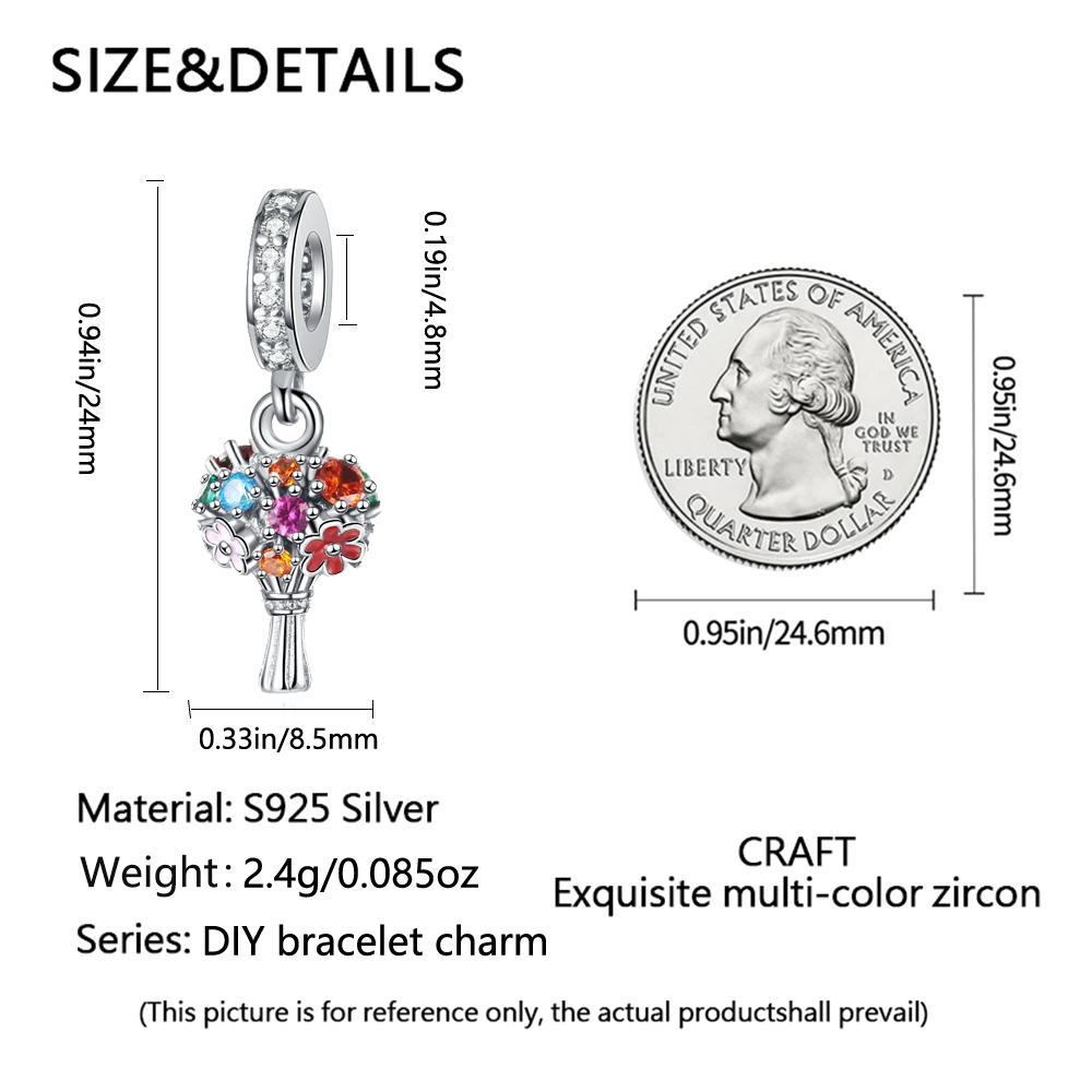 New Copper Butterfly Sunshine Sunflower Bouquet Exquisite Charm Talisman Pendant Fit Original Bracelet Diy Women'S Jewelry