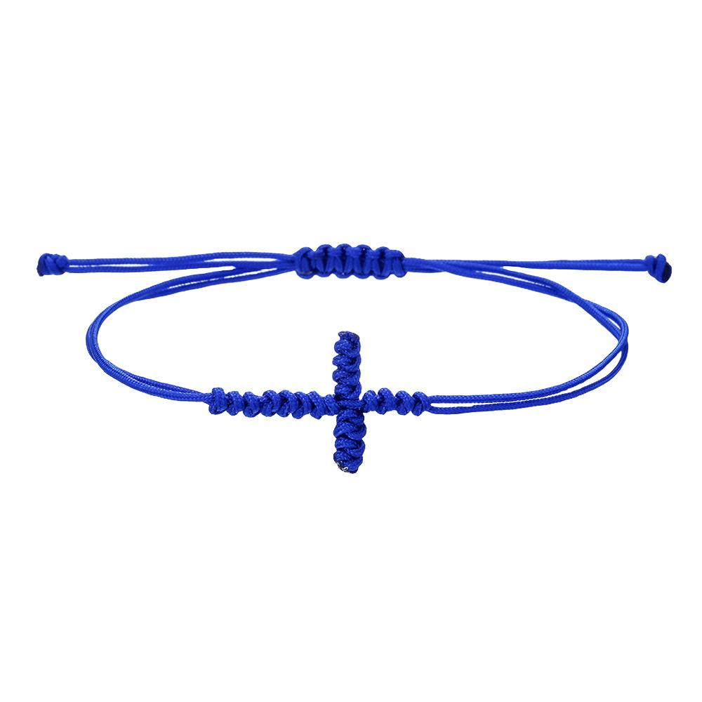 Stylish Hand-woven Cross Hand Rope Adjustable Jade Thread Women's Woven Bracelet Combination