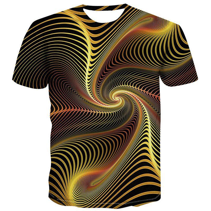 

Funny 3d Hypnosis Tshirt Men Women Colorful Print Casual Short Tee Sleeve Yellow,S