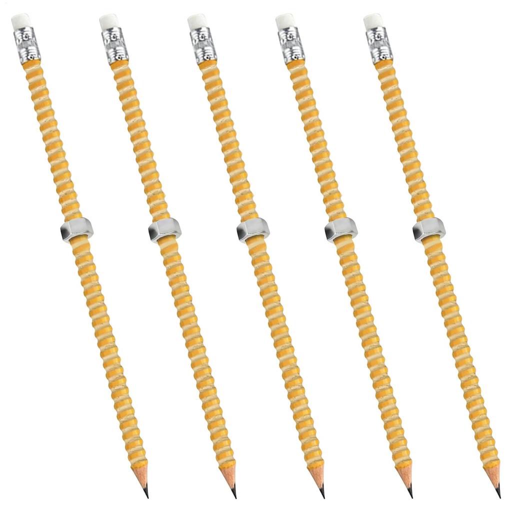 Educational Writing Pens 5 Pieces Textured Pencils Stress Relief Pencil With Nut Calming Sensory Toys For Kids Writing Toys