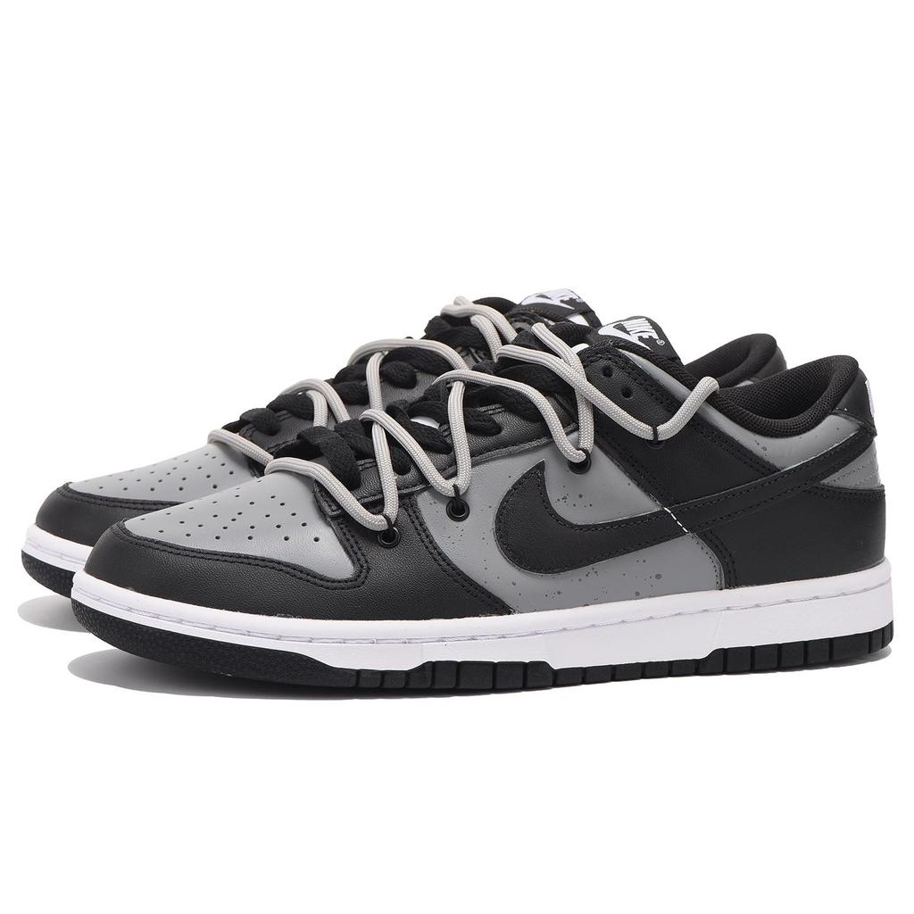 Nike Dunk Leather Coverage, Impact Resistance, Abrasion Resistant Low top Skateboard Shoes GS Black Gray CW1590-100(Team59- SBOX)