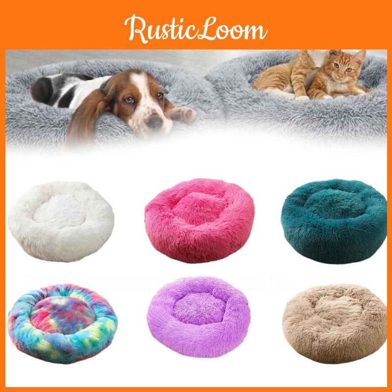 Dog Pet Cat Calming Beds Nest Warm Fluffy Plush Comfy Soft Mattress Pad Donut