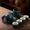 Ceramic Ru kiln kung fu tea set set, bank company holiday cultural and creative gift, can be made into Ru kiln tea sets