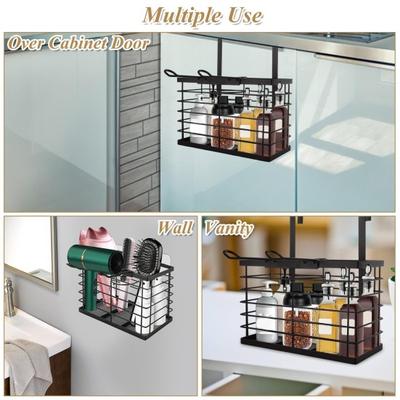 Yousheng Hair Dryer Holder Organizer Adjustable Height 3-in-1 Wall Mounted Cabinet Door Storage for Hair Dryer Flat Irons Curling Wands