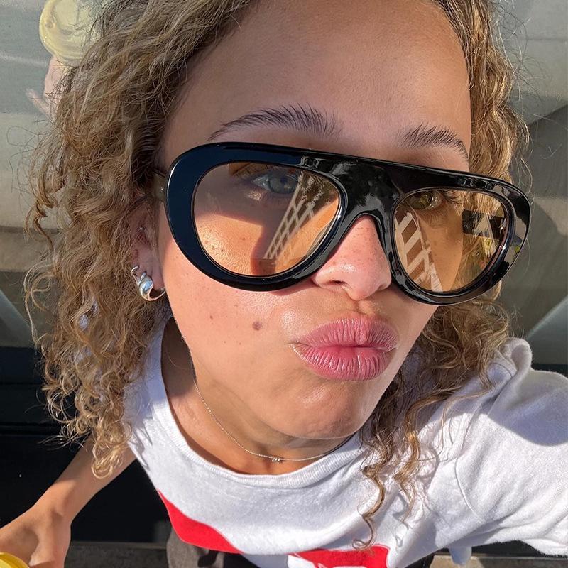 Y2K Retro Luxury Round Leopard Print Big Women Sunglasses Trendy Glasses Multicolor Lenses Unisex Outdoor Eyewear Fashion UV400