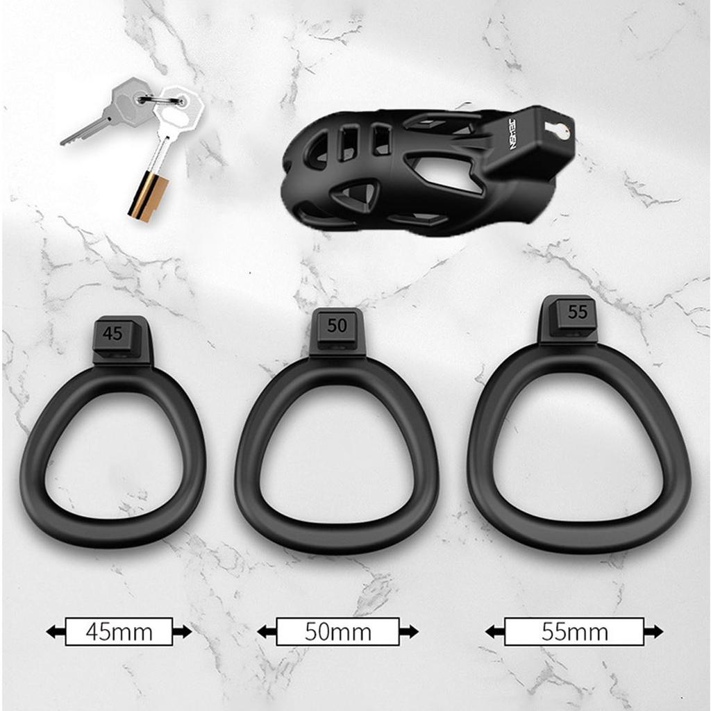 Chastity Belt Cobra Chastity Body Chastity Lock with Lock Chastity Device Cock ABS Material Chastity Cage SM with 3 Cock Rings Gameplay Sex Toys for