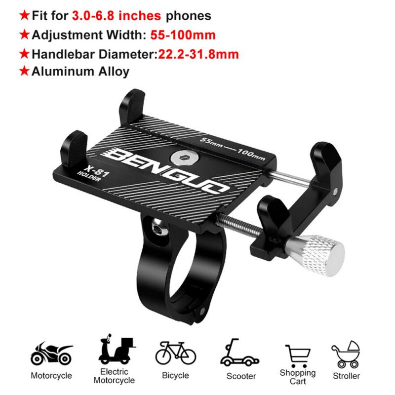 Support de Montage pour Téléphone Portable de Vélo Support de Guidon Support en Aluminium Accessoires de Vélo Pour 3.0-6.8