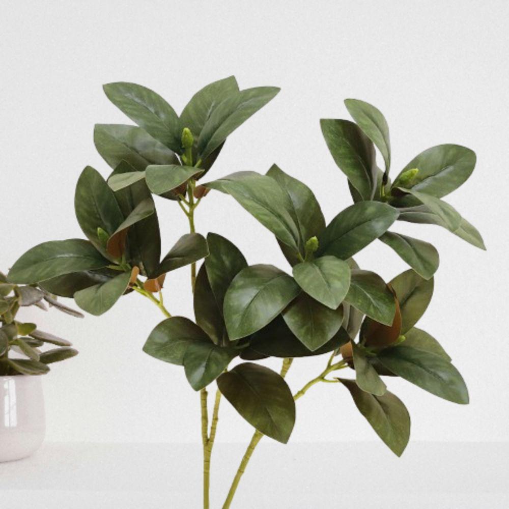 75cm Simulated Magnolia Tree Branch Real Touch Green Plants  Outdoor Garden Decor