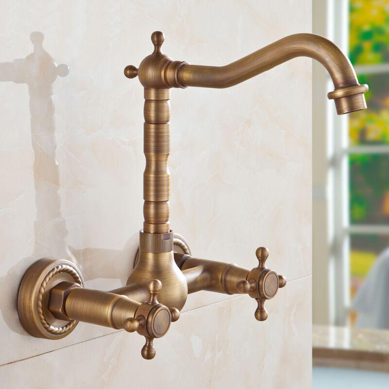 European Antique Brass Rotatable Kitchen Faucet