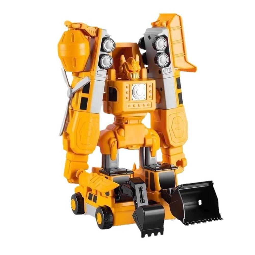 Excavator Mixer Assembly Engineering Vehicle Deformation Transform Robot Toys  Children's Toy