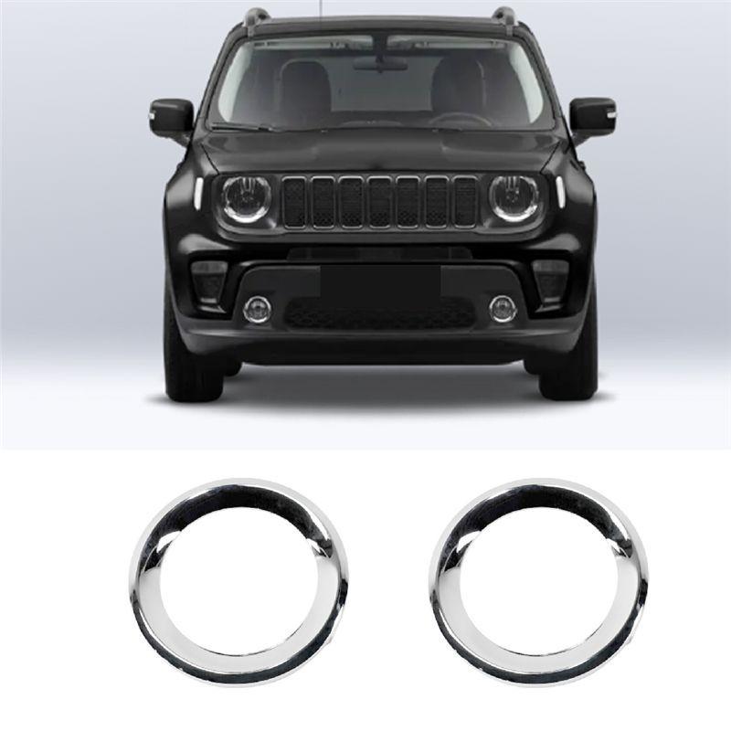 Durable-1Pair Front Fog Light Cover Fog Light Trim Ring Replacement Parts Accessories For Jeep Renegade - 6VM61SZ0AA 6VN