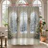 Winter Wonderland Shower Curtain Snowy Forest View Through Classical Arched Windows Elegant Home Decor Waterproof Elevate Space