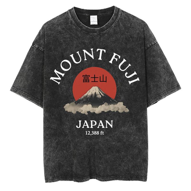 Japanese Tokyo Tokyo Culture Print Washed T Shirt Funny Fashion Vintage Men Women Tshirts Cotton Casual Loose Tees Streetwear
