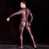 Tuta da uomo sexy, collant lucidi e lucidi, maniche lunghe, tute elastiche alte, body esotico, tuta sottile e trasparente, calze autoreggenti