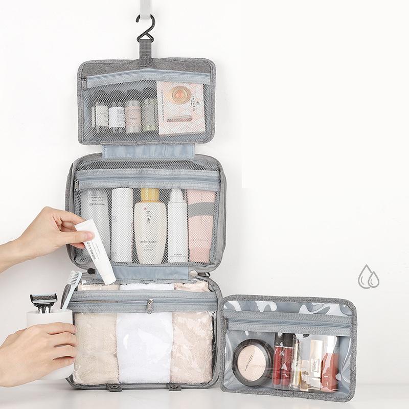 Reise-Kulturtasche, wasserdicht, faltbar, Trocken- und Nasstrennung, Kosmetiktasche, Aufbewahrungstasche, Kosmetiktasche mit großer Kapazität