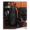 IELGY Ladies Backpack Double Zipper Solid Color Retro Large Capacity School Bag