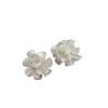 White Flower Petal Stud Earrings Spring And Summer Niche High-End Earrings Earrings Women'S Pure Temperament Simple Jewelry