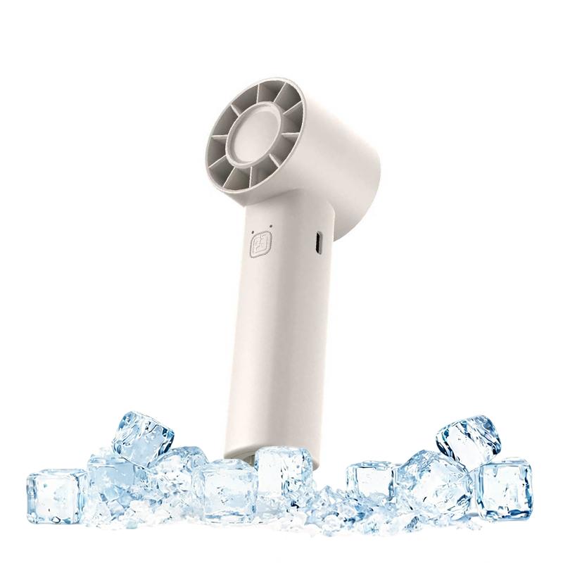 Mini portable fan handheld fan compact yet powerful indoor desktop mini fan lightweight and USB rechargeable summer gift Mini White-2